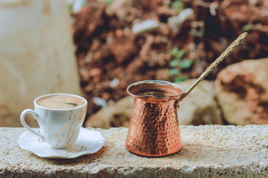 White Tea Cup on Gray Surface