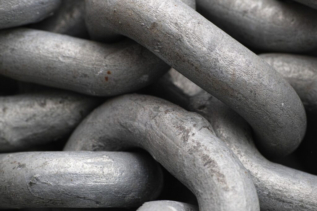 chain, metal, grey